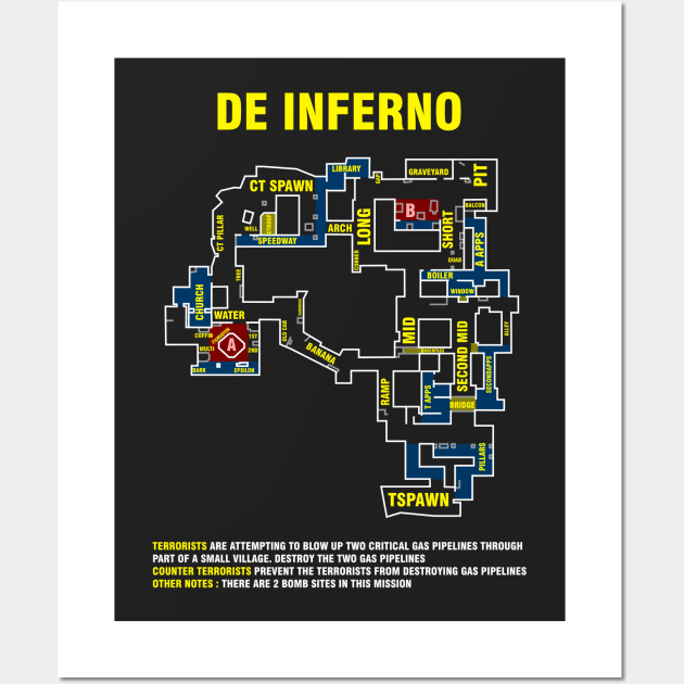 T-Shirt Csgo Inferno map Wall Art by mrcatguys
